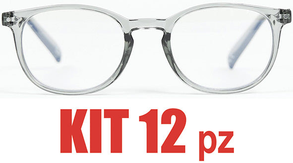 OCCHIALI DA LETTURA * KIT PZ.12 ROUND TRASPARENTE