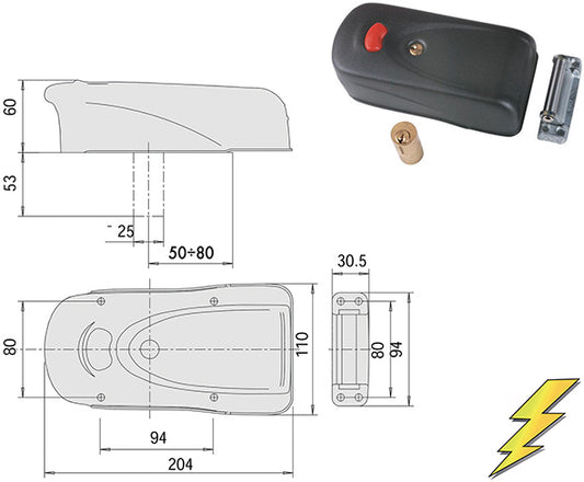 SERRATURE CISA APPLICARE ELETTRIKA 1A631