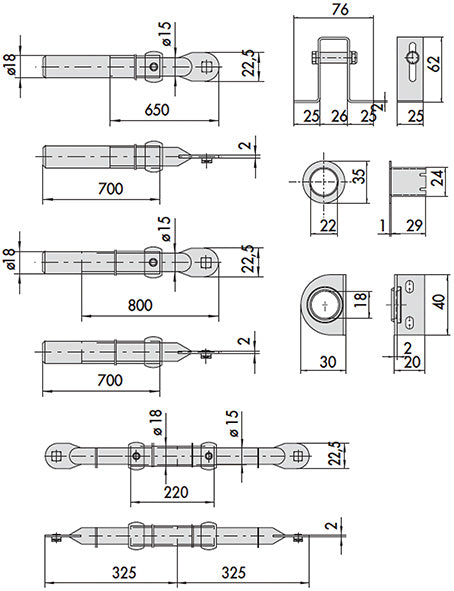 KIT ASTE CISA PER QUINTUPLICE ART.06426.07