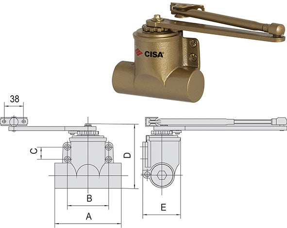 CHIUDIPORTA CISA BOCCIA ORO SERIE 601/T