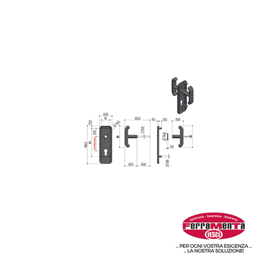 MANIGLIE+PLA PREFER C/SAG 433E I.70 (Cod.art. 842344)
