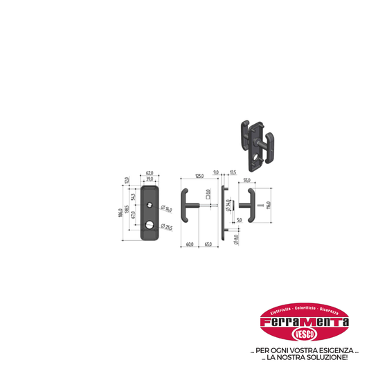 MANIGLIE+PLA PREFER C/TONDO 432 I67 (Cod.art. 842347)