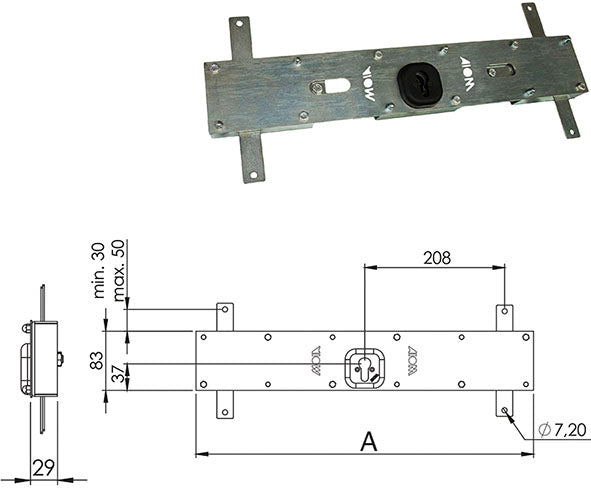 SERRATURE MOIA A FASCIA PER PORTA 156B/C