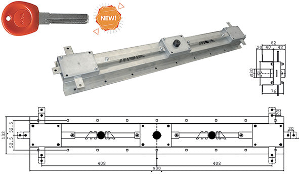 SERRATURE MOIA A FASCIA PER BASCULANTE J126