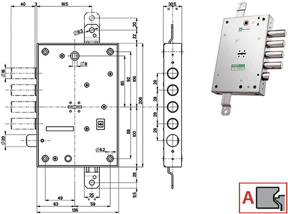 SERRATURE MOTTURA PORTE BLINDATE 52571