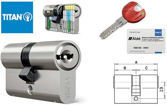 CILINDRI TITAN-DOM K66 CHIAVE-CHIAVE