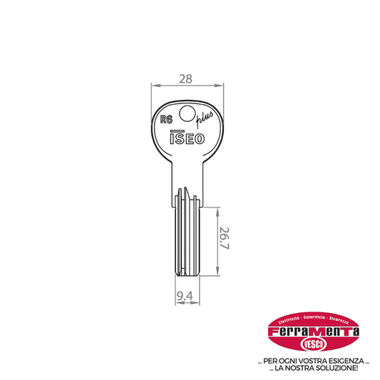 CHIAVI ISEO P R6PLUS 020819 (Pezzi per confezione: 5) (Cod.art. 848800)