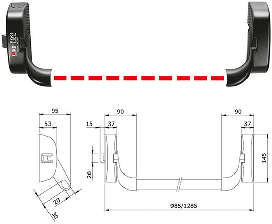 MANIGLIONI ANTIPANICO ISEO 9411 IDEA BASE LATERALE