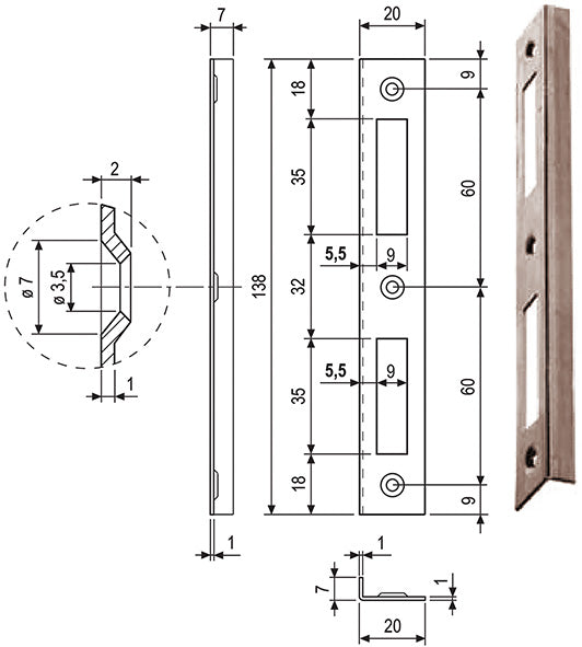 CONTROPIASTRE AGB PATENT PICCOLA BQ *L* ART.570.03