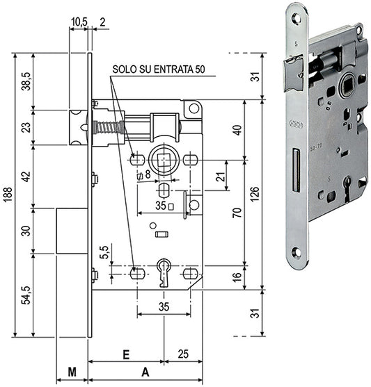 SERRATURE AGB PATENT PICCOLA B.TONDO ART.571