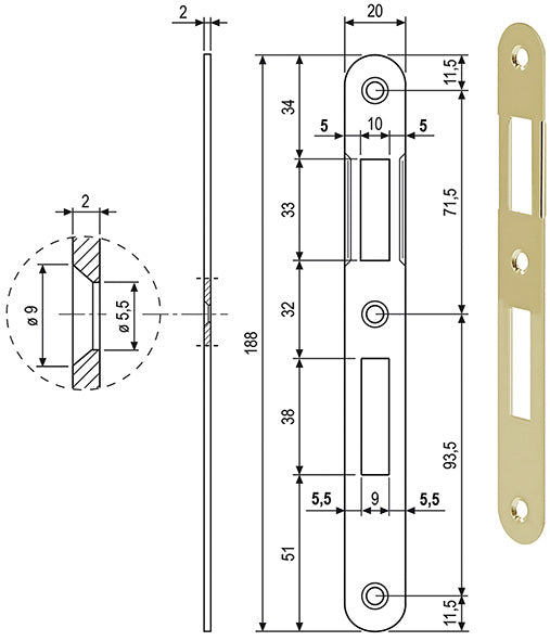 CONTROPIASTRE AGB PATENT PICCOLA BT ART.570.01