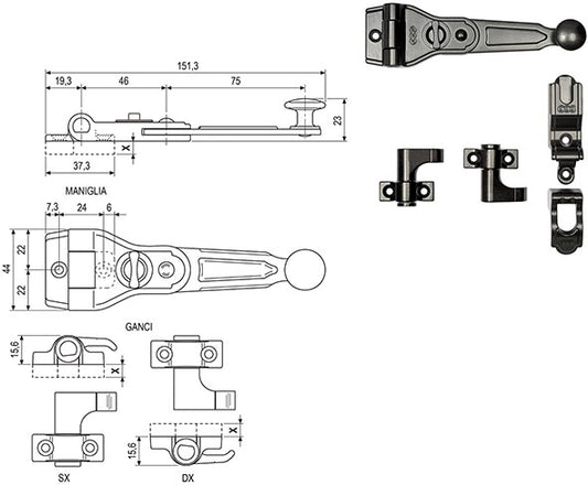 SPAGNOLETTE AGB UNICA KIT ART.903.15.93