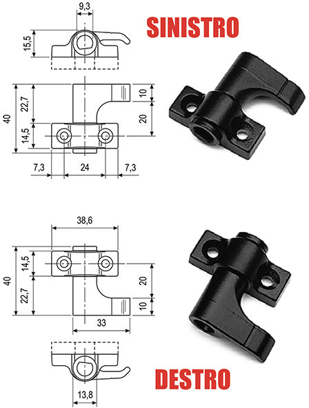 GANCI DI CHIUSURA PER SPAGNOLETTE AGB UNICA KIT