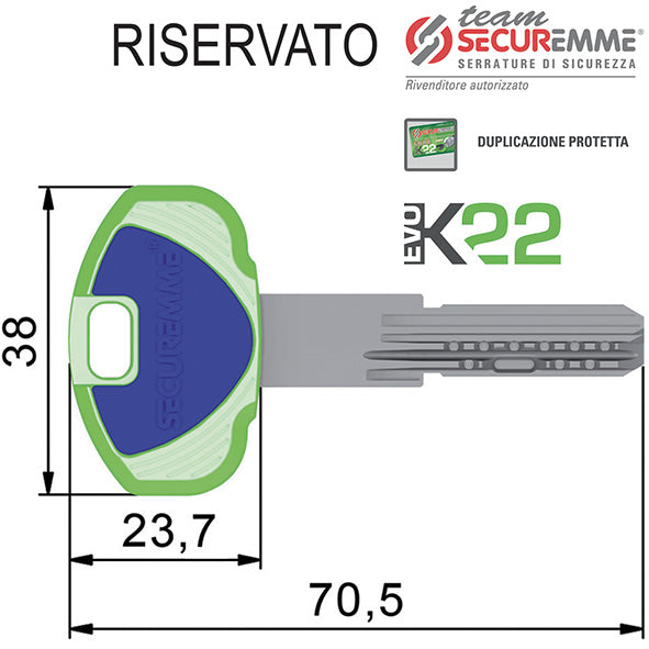 CHIAVI SECUREMME TEAM EVOK22 * DUPLICATO