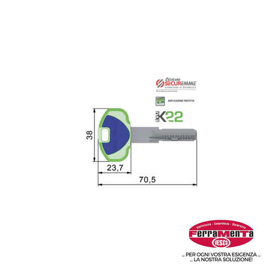 CHIAVI SECUREMME K22        DUPLICA (Cod.art. 862184)