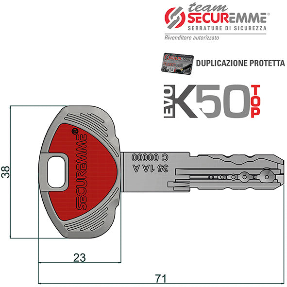 CHIAVI SECUREMME P TEAM EVOK50 (Pezzi per confezione: 5) (Cod.art. 862187)