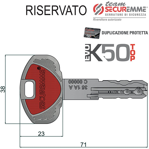 CHIAVI SECUREMME TEAM EVOK50 * DUPLICATO