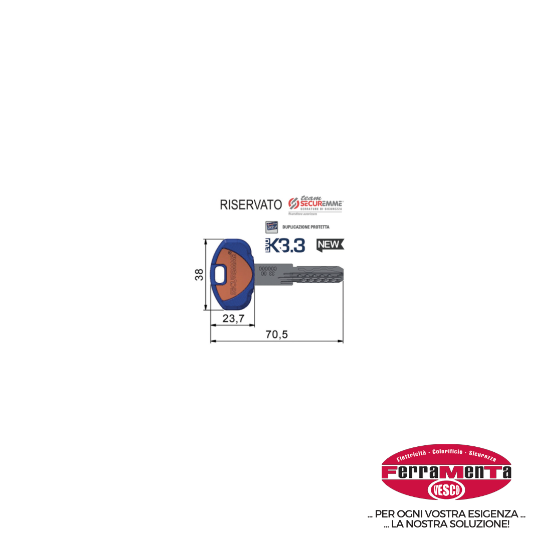 CHIAVI SECUREMME P TEAM EVOK3.3 A3 (Pezzi per confezione: 5) (Cod.art. 862199)