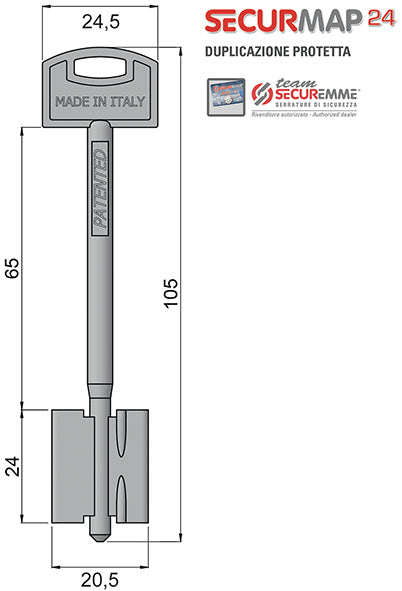 CHIAVI SECUREMME SECURMAP24 MM.105 * AGGIUNTIVA