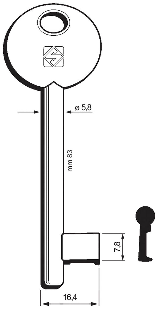 CH.SILCA PATENT PASS. 6P1D-20G (Pezzi per confezione: 5) (Cod.art. 883066)