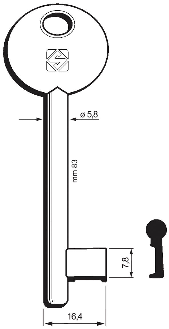 CH.SILCA PATENT PASS. 6P1S-20G (Pezzi per confezione: 5) (Cod.art. 883068)