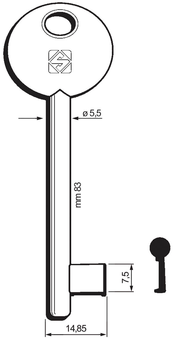 CH.SILCA PATENT PASS. 6P2S-20G (Pezzi per confezione: 5) (Cod.art. 883072)